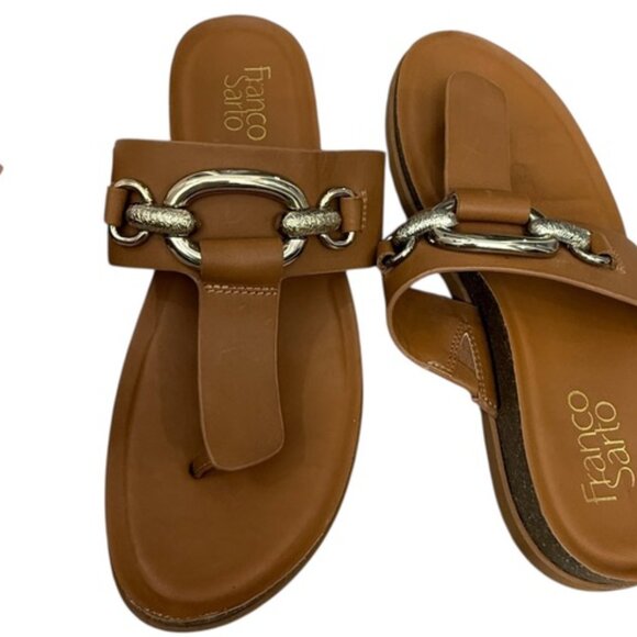 Franco Sarto Brielle Leather T Strap Women's Wedge Sandal Size 9 - Picture 8 of 10